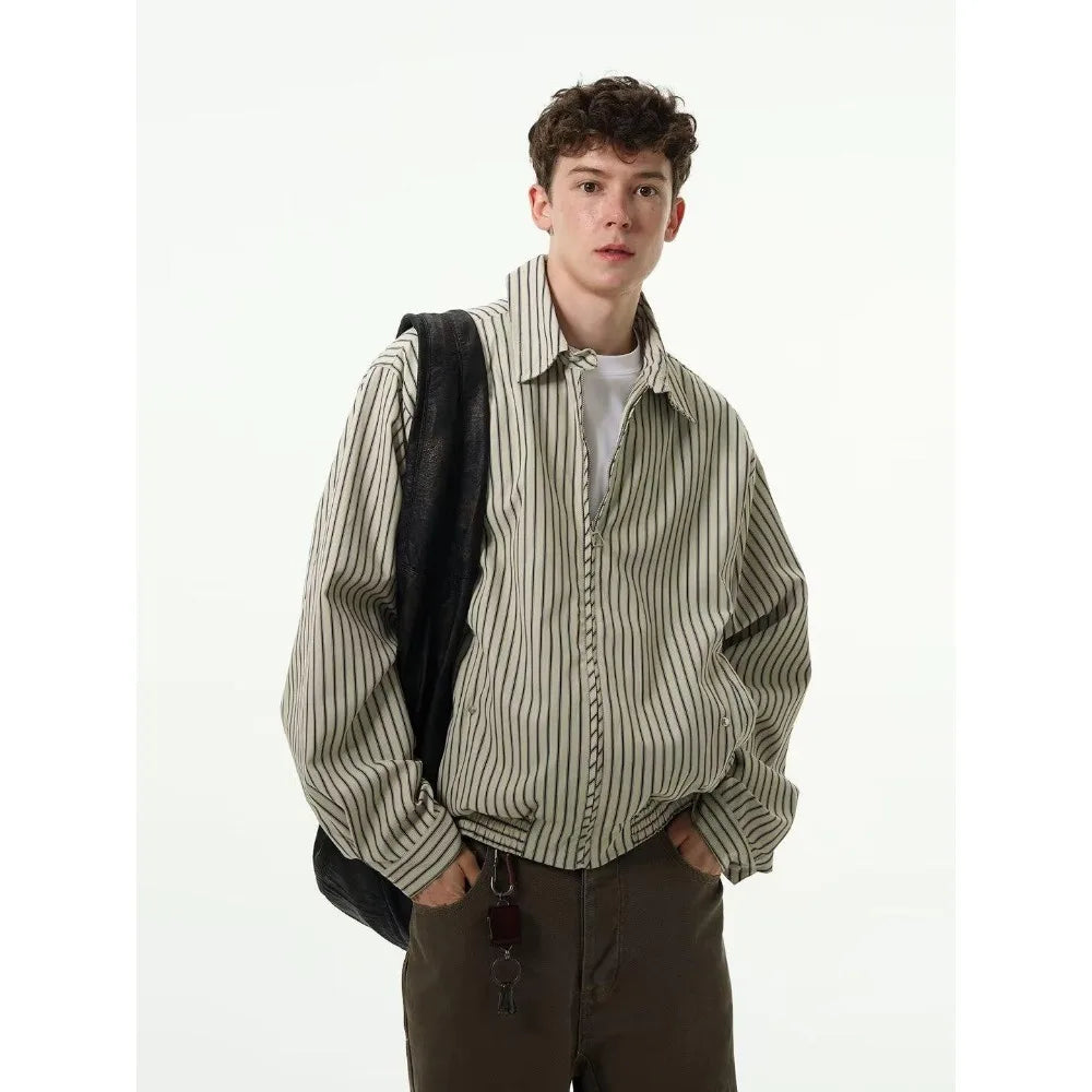 Vintage Striped Bomber Jacket
