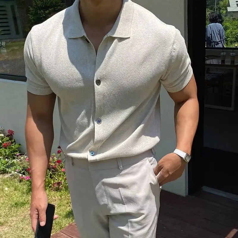 Slim Fit Knitted Polo Shirt