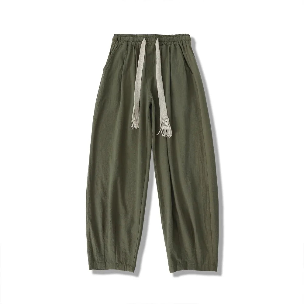 Cotton & Linen Baggy Wide Leg Pants for Men