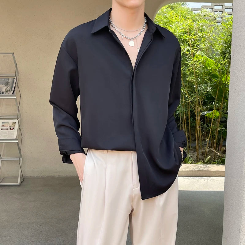 2023 Luxury Silky Drape Shirt for Men