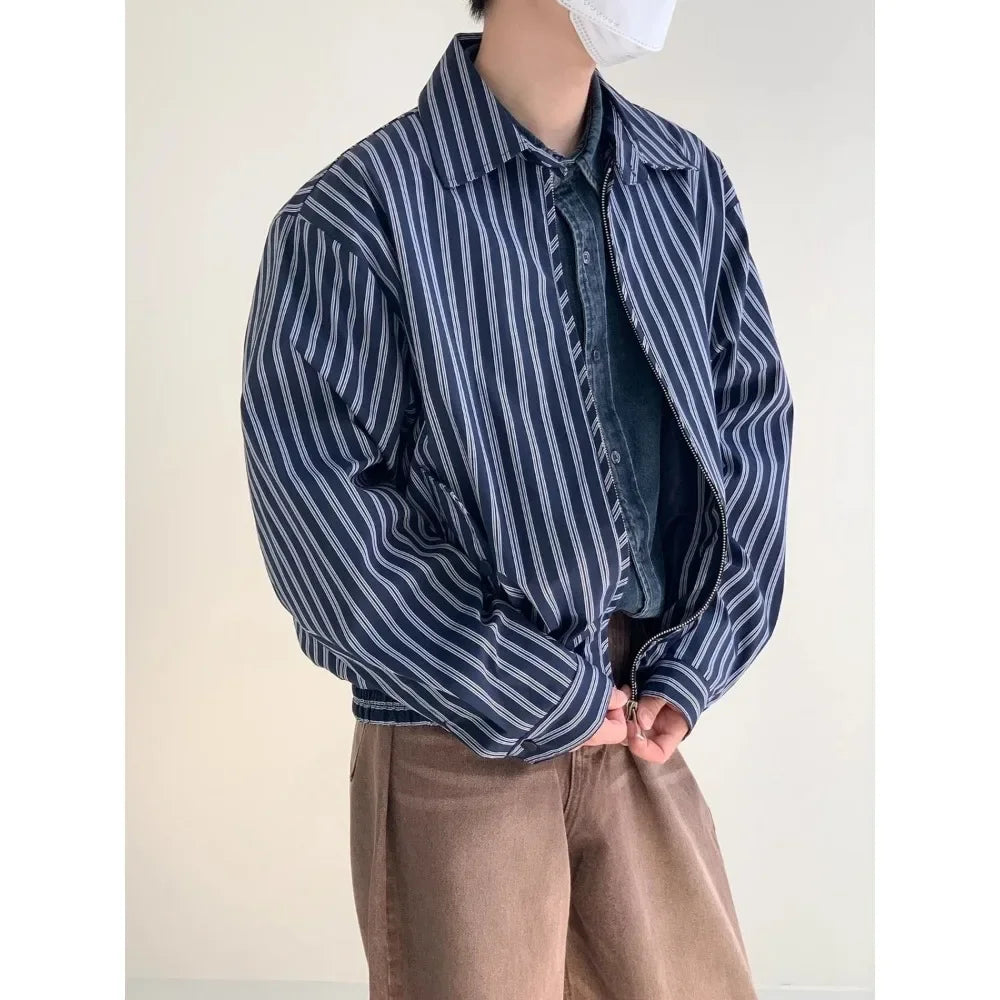 Vintage Striped Bomber Jacket