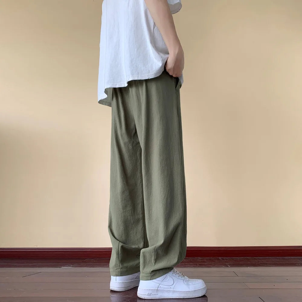 Cotton & Linen Baggy Wide Leg Pants for Men