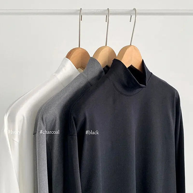 Spring Turtle Neck Long Sleeve Tee