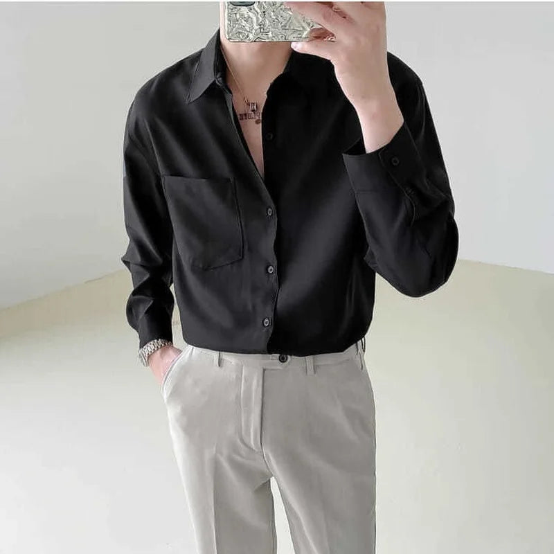 All-Match Drape Long Sleeve Shirt
