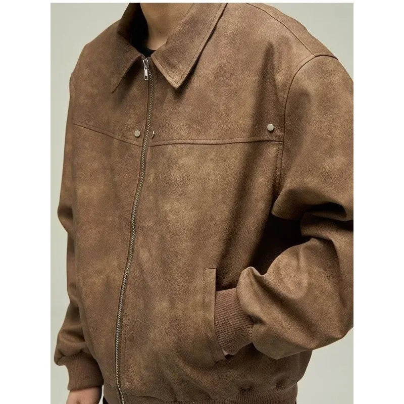 Retro Brown Motorcycle Jacket