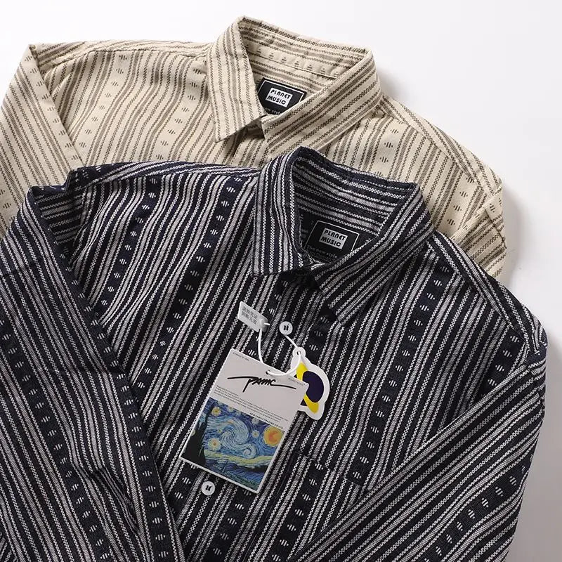 Stylish Vintage Striped Long Sleeve Shirt