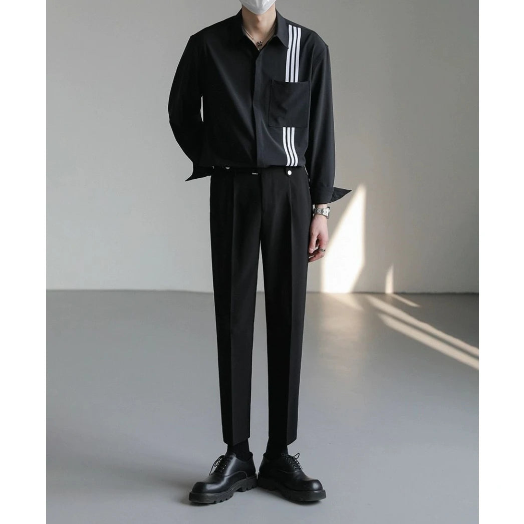 Light Luxury Striped Drape Shirt