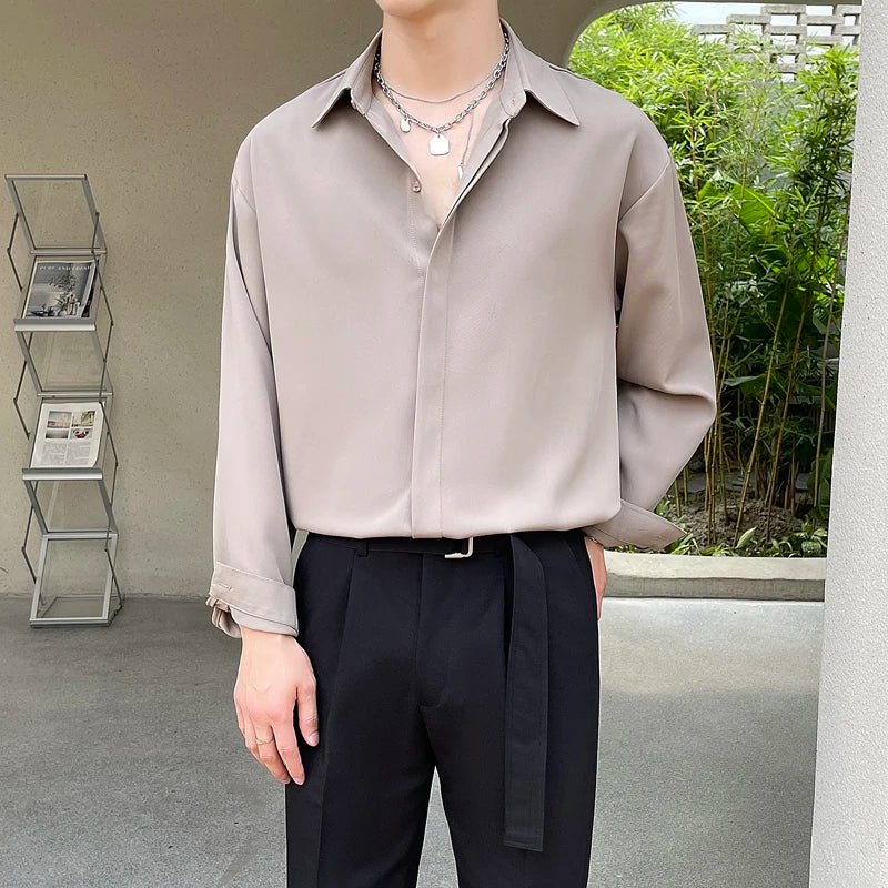 2023 Luxury Silky Drape Shirt for Men