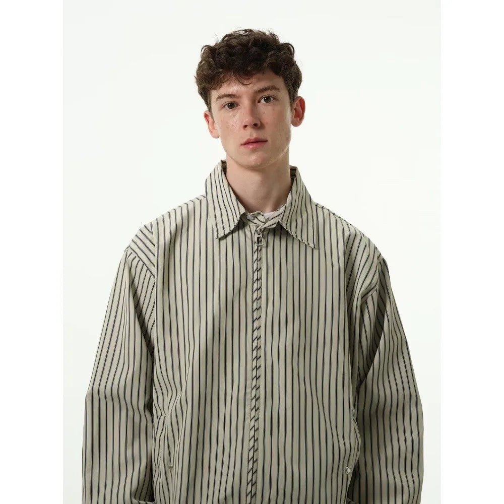 Vintage Striped Bomber Jacket