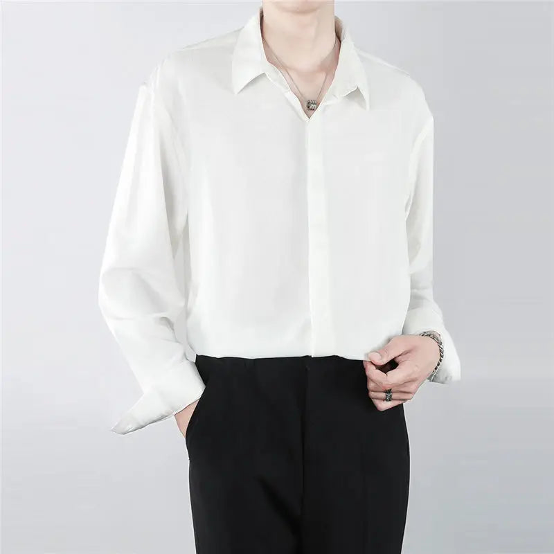 Luxury Ice Silk Drape Shirt