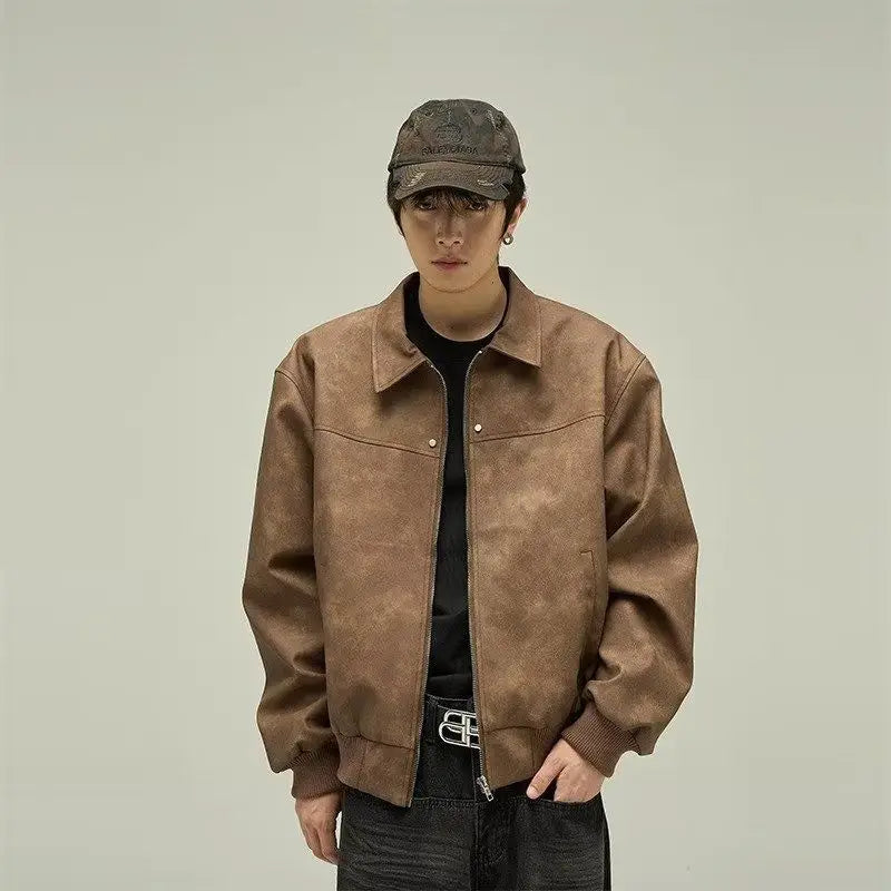 Retro Brown Motorcycle Jacket