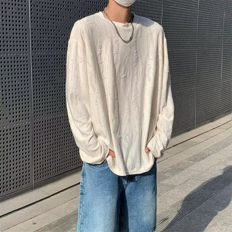 Retro Round Neck Hole T-Shirt