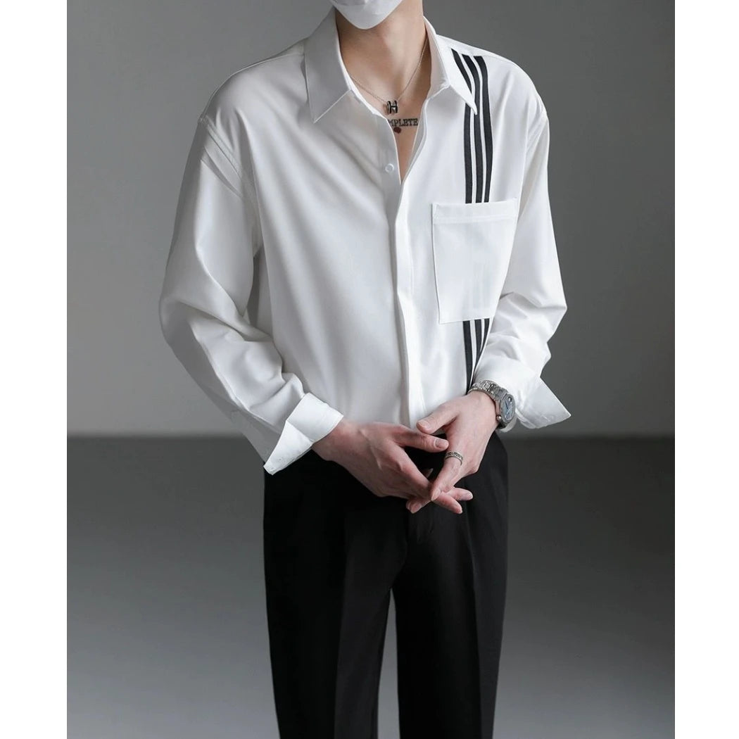 Light Luxury Striped Drape Shirt