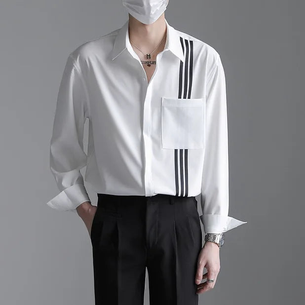Light Luxury Striped Drape Shirt