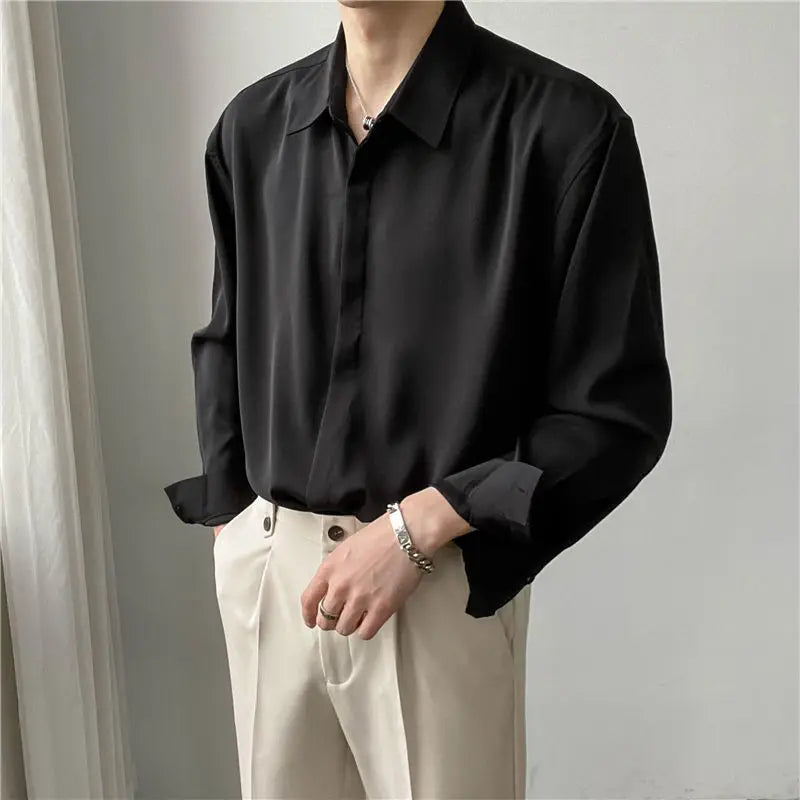 Luxury Ice Silk Drape Shirt