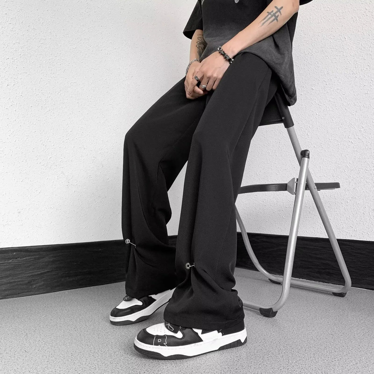 High-End Ice Silk Wide Leg Pants for Men
