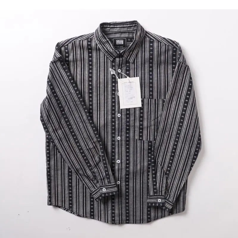 Stylish Vintage Striped Long Sleeve Shirt