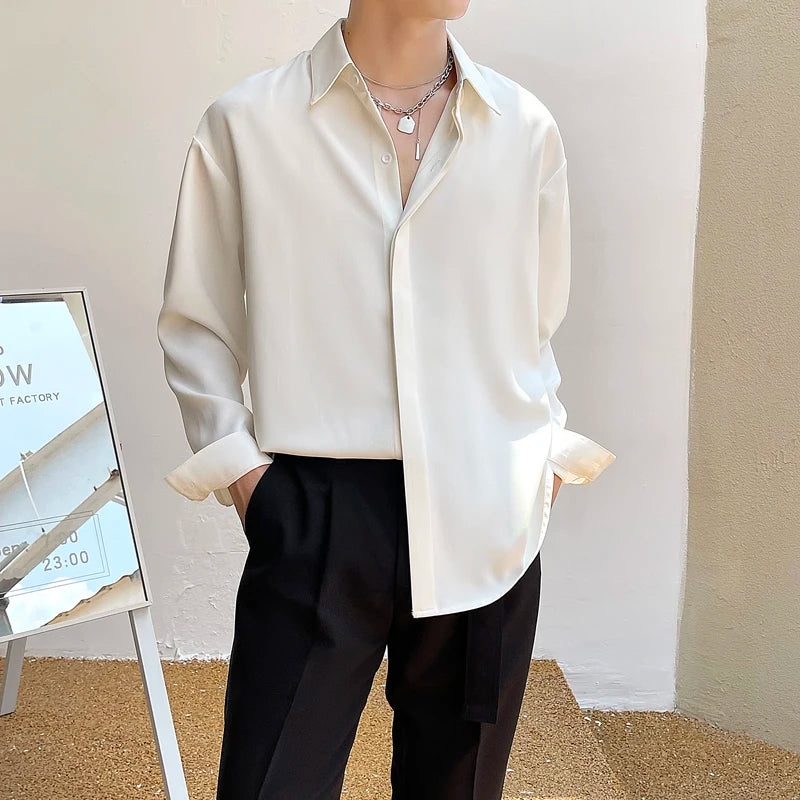 2023 Luxury Silky Drape Shirt for Men
