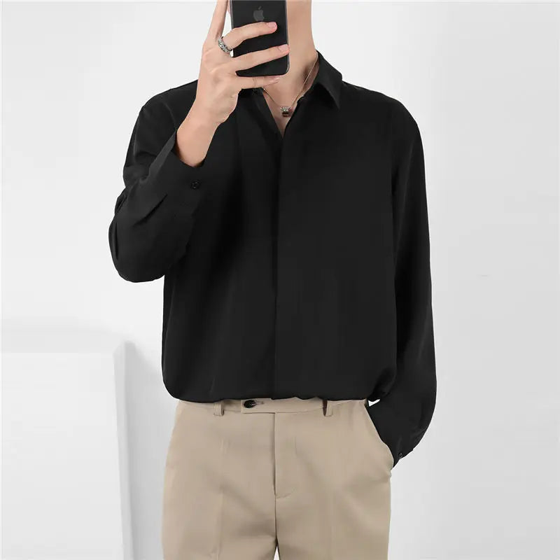 Luxury Ice Silk Drape Shirt