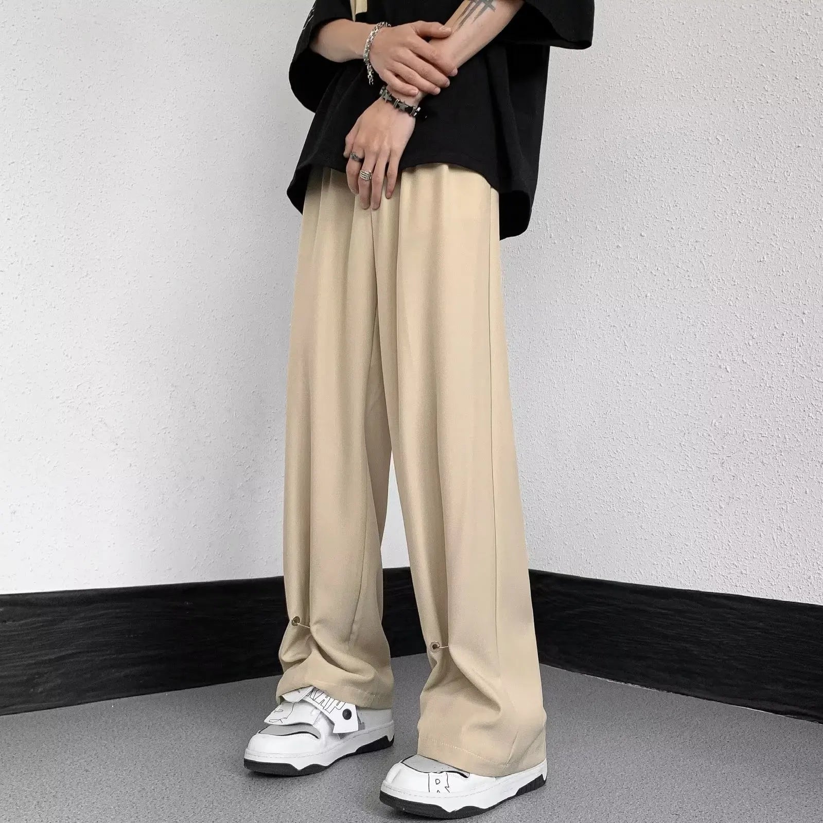 High-End Ice Silk Wide Leg Pants for Men