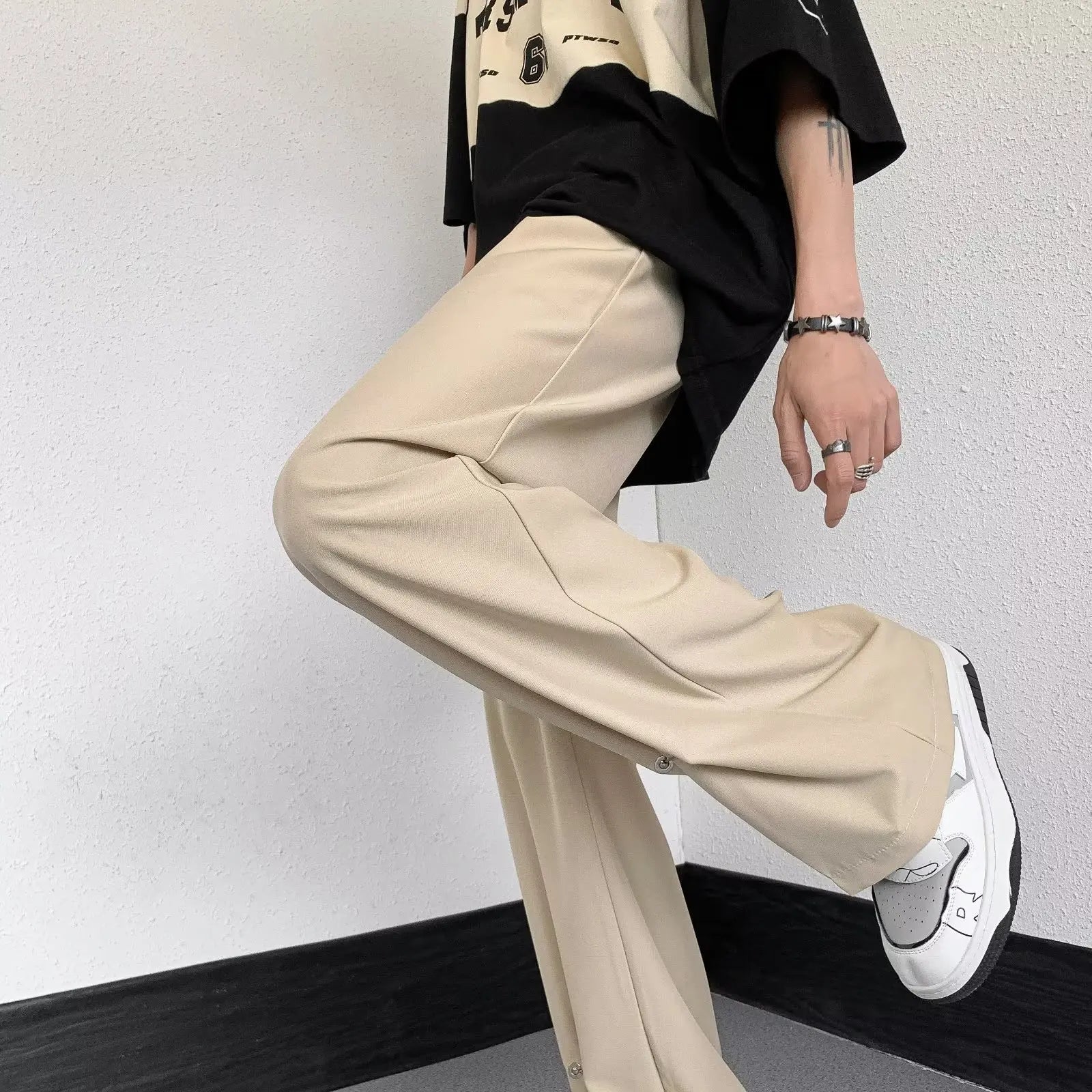 High-End Ice Silk Wide Leg Pants for Men
