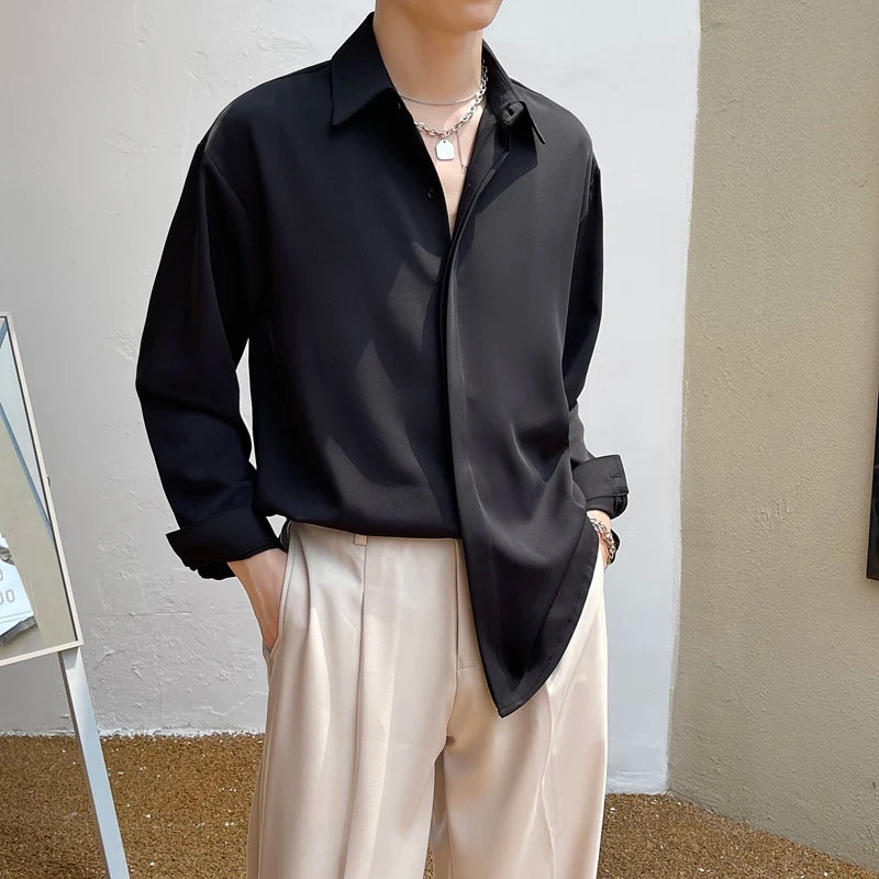 2023 Luxury Silky Drape Shirt for Men