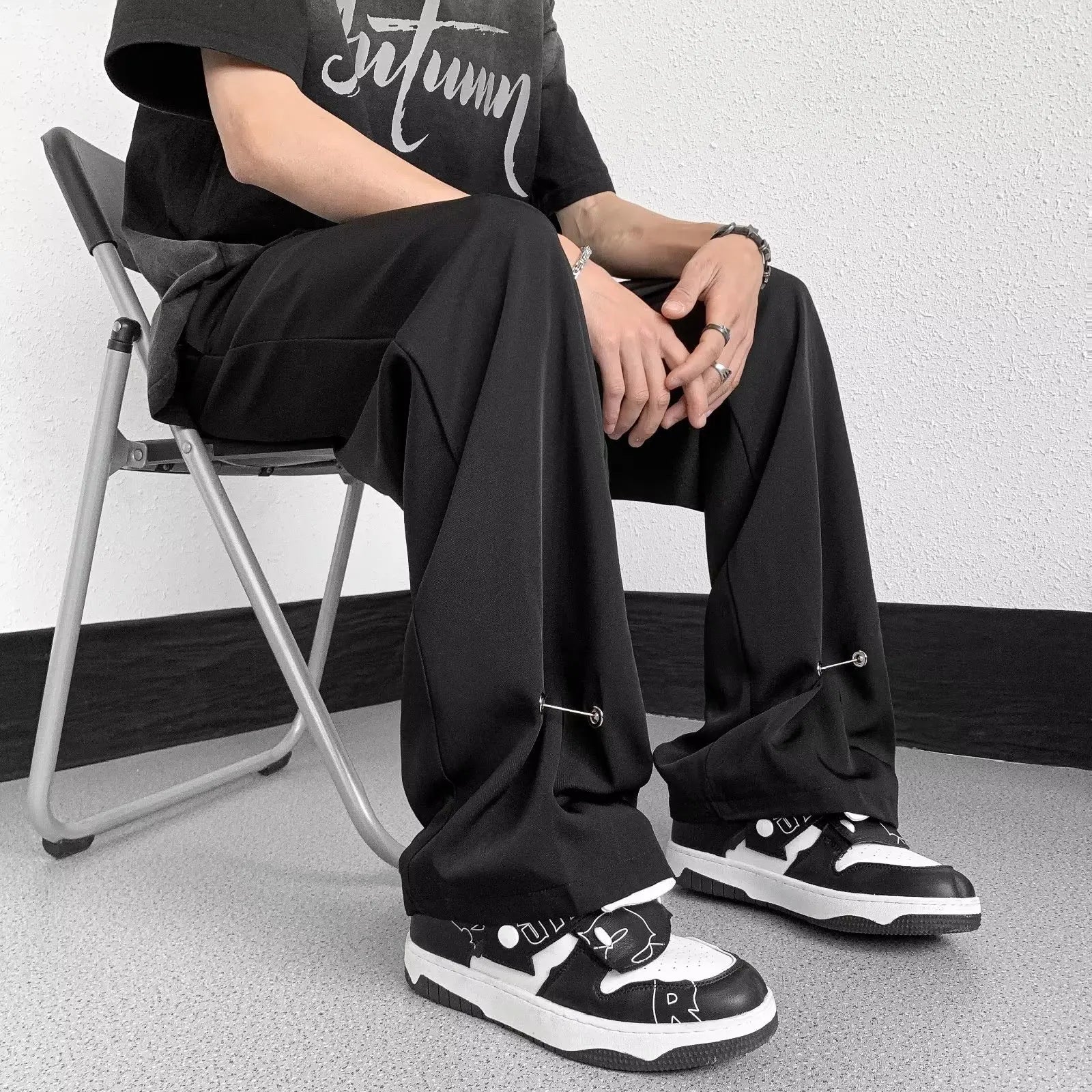 High-End Ice Silk Wide Leg Pants for Men