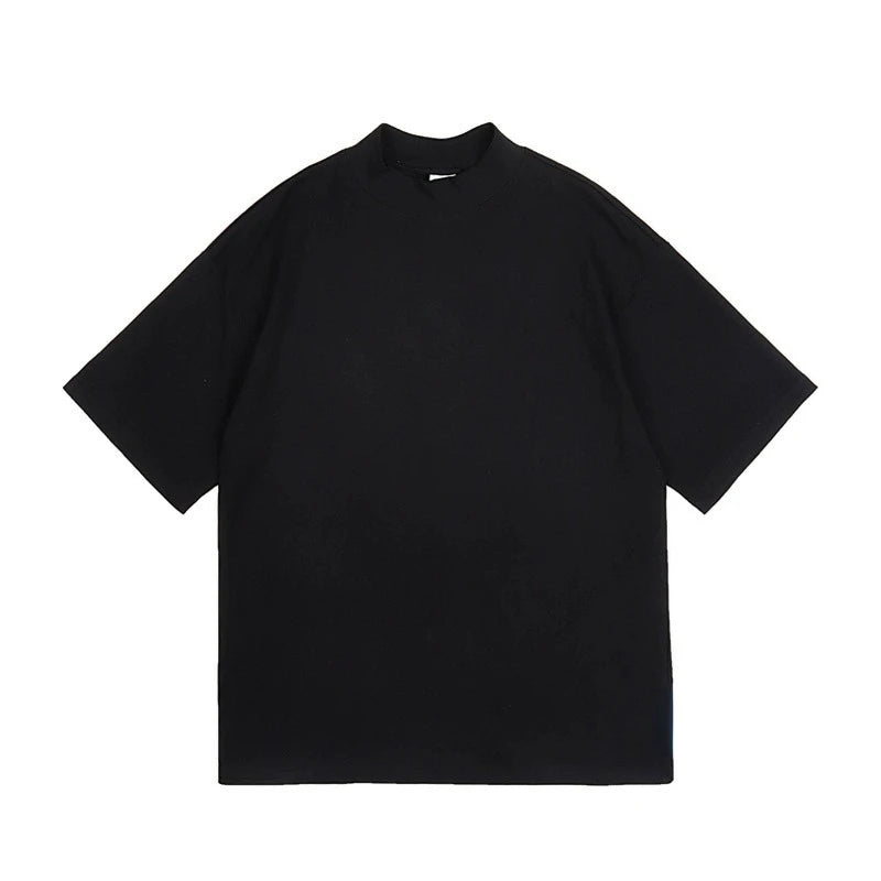 Luxury Solid Color Crew Neck Tee