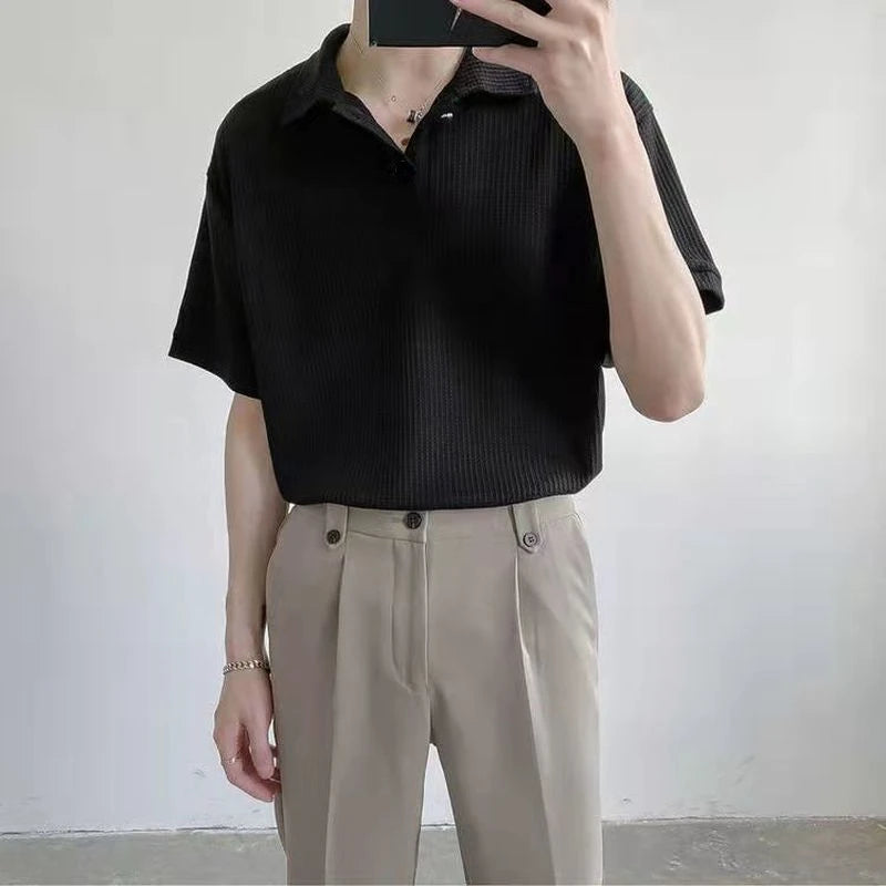 Waffle Polo Shirt for Men