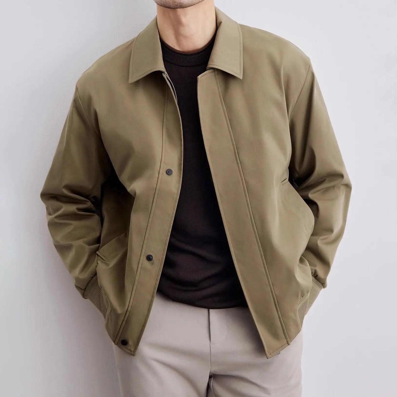 2024 Autumn Maillard Style Casual Bomber Jacket