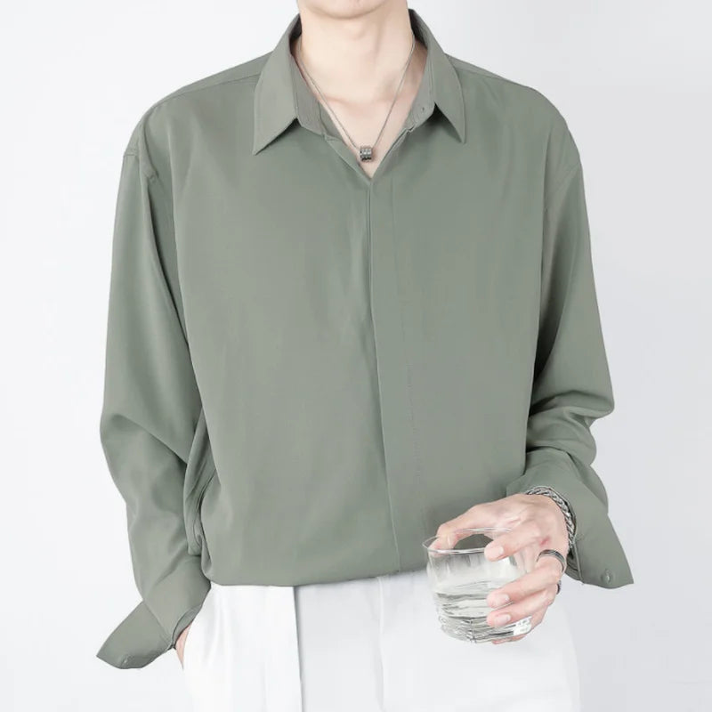 Luxury Ice Silk Drape Shirt