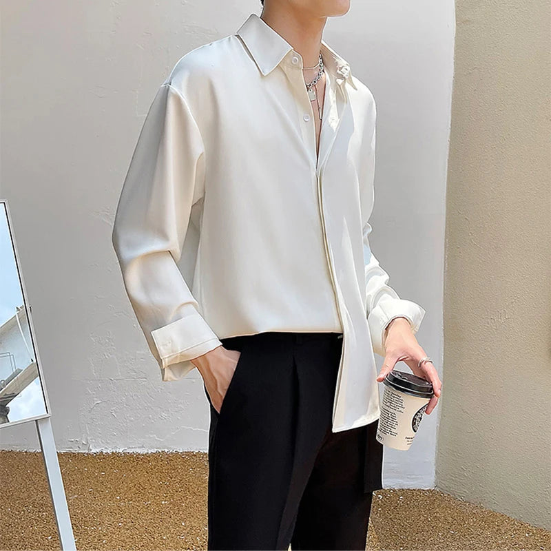 2023 Luxury Silky Drape Shirt for Men